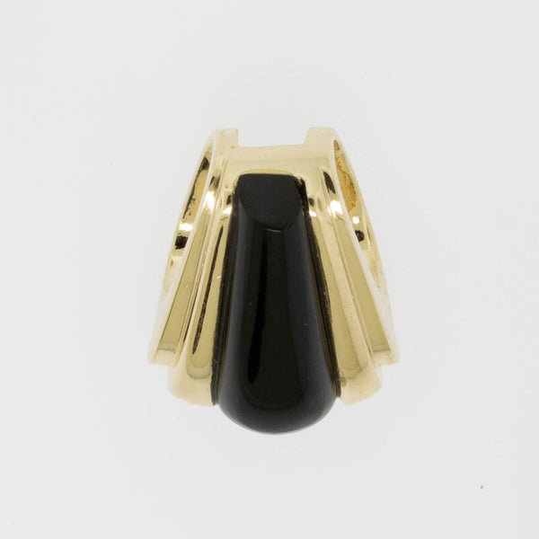 14K Yellow Gold Onyx Slide/Pendant by Siffari from our Estate Collection