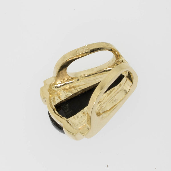 14K Yellow Gold Onyx Slide/Pendant by Siffari from our Estate Collection