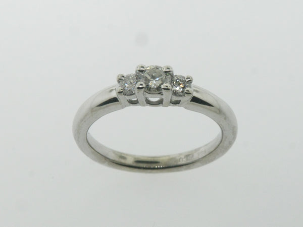 14K White Gold 3 Diamond Engagement Ring .50TW Size 7 (Brand New Sale Jewelry)