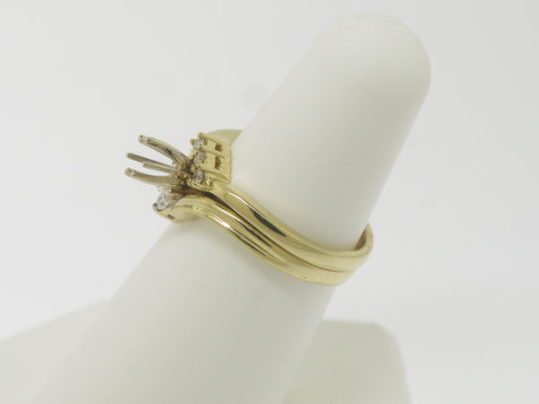 14K Yellow Gold Diamond Wedding Band and Engagement Ring