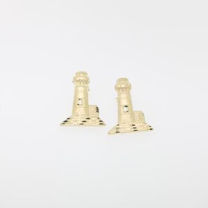 14k Yellow Gold Diamond-Cut Lighthouse Earrings from our Estate Collection