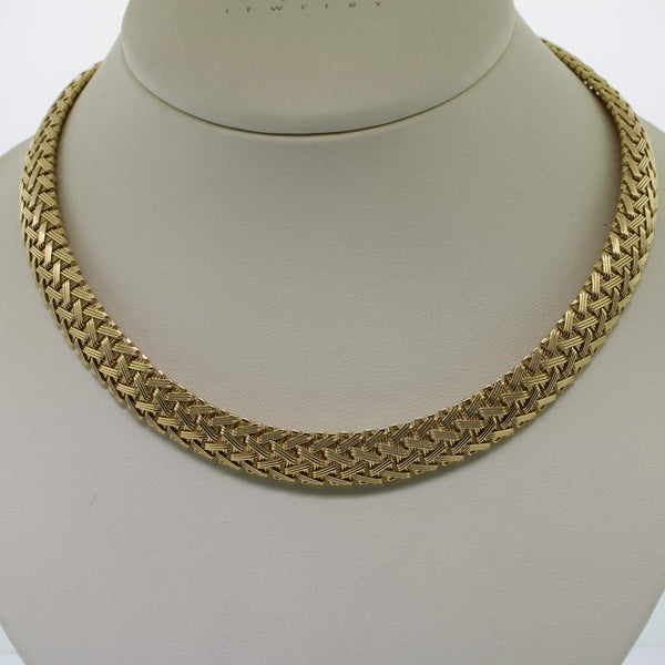 14K Yellow Gold 15.25" Woven Necklace (Estate Jewelry)