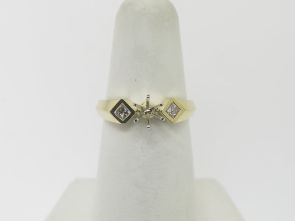 14K Yellow Gold Diamond Semi Mounting New Old Stock Jewelry