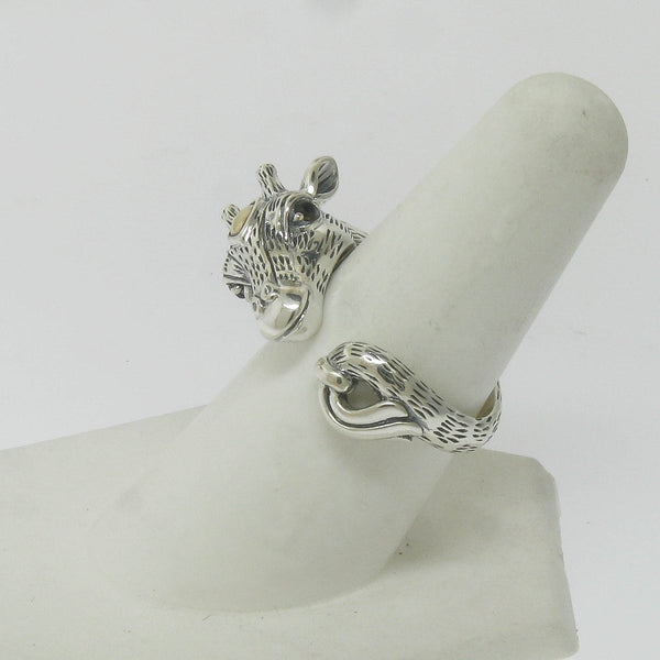 JAI Sterling Silver 14K Gold Giraffe Head Ring Size 8.5, Pre-Owned