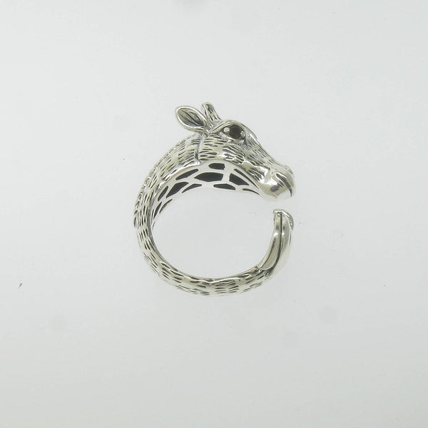 JAI Sterling Silver 14K Gold Giraffe Head Ring Size 8.5, Pre-Owned