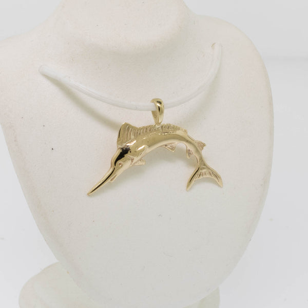 14K Yellow Gold Marlin Pendant Preowned Jewelry