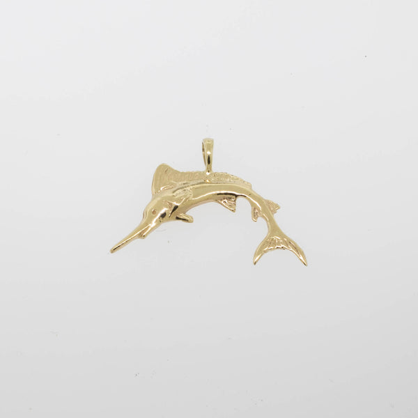 14K Yellow Gold Marlin Pendant Preowned Jewelry