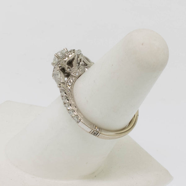 18K White Gold Pear Shaped Diamond Engagement Ring Kay Jewelers Preowned Sz 7