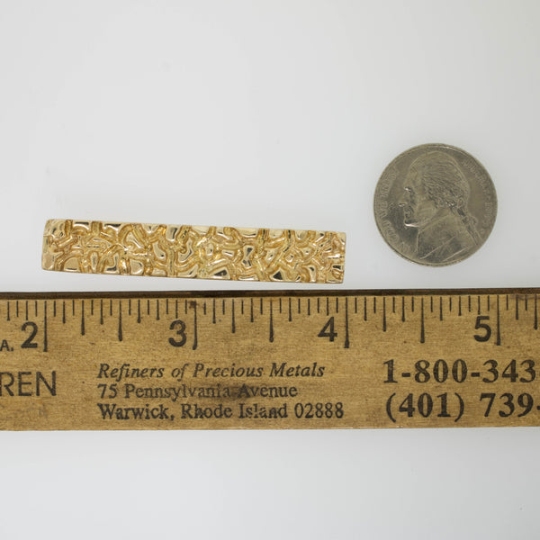 10K Yellow Gold Nugget Style Money Clip Preowned Jewelry