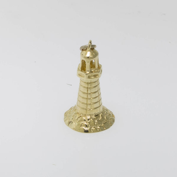 Preowned 14K Yellow Gold 3D Lighthouse Pendant Viewable from All Angles