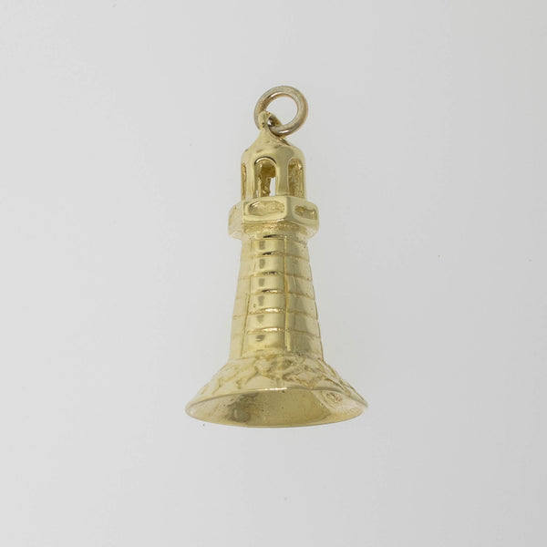 Preowned 14K Yellow Gold 3D Lighthouse Pendant Viewable from All Angles