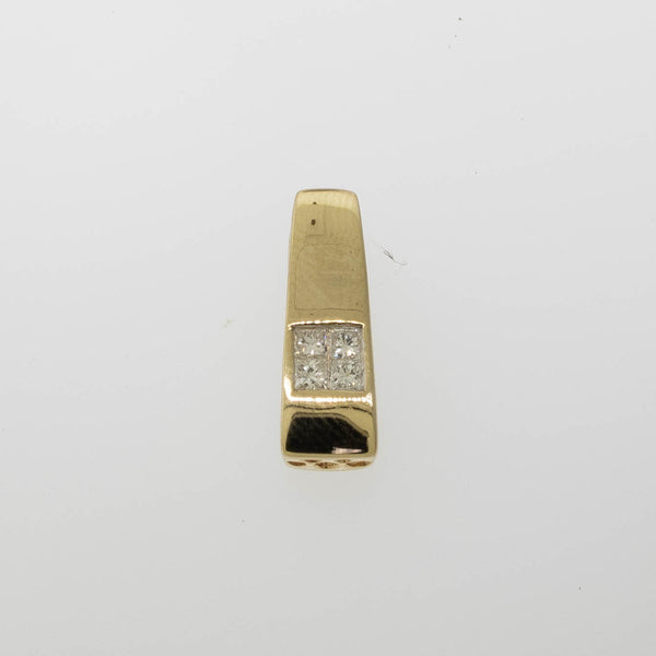 Preowned 14K Yellow Gold Invisible Set Princess Diamond Pendant