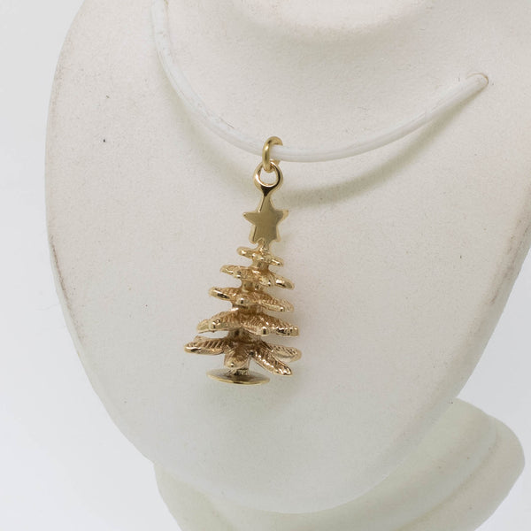 Pre-Owned 14K Yellow Gold Christmas Tree Charm 1.7 DWT, 21.5mm Long