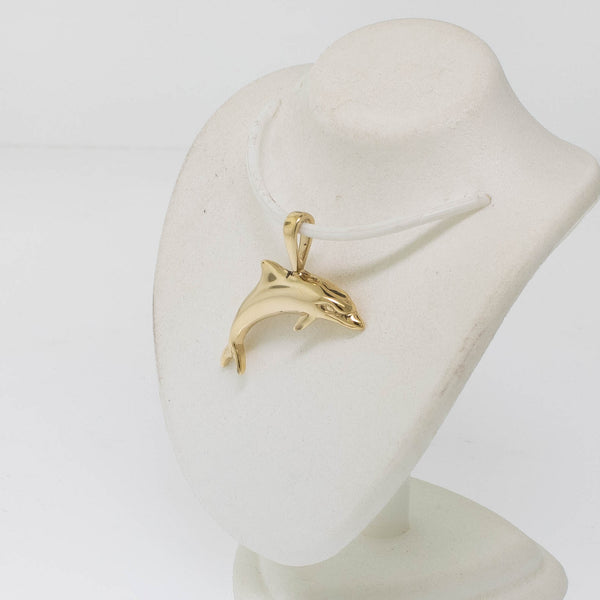 Pre-Owned 14K Yellow Gold Dolphin Pendant, 0.8 DWT, 21x21mm