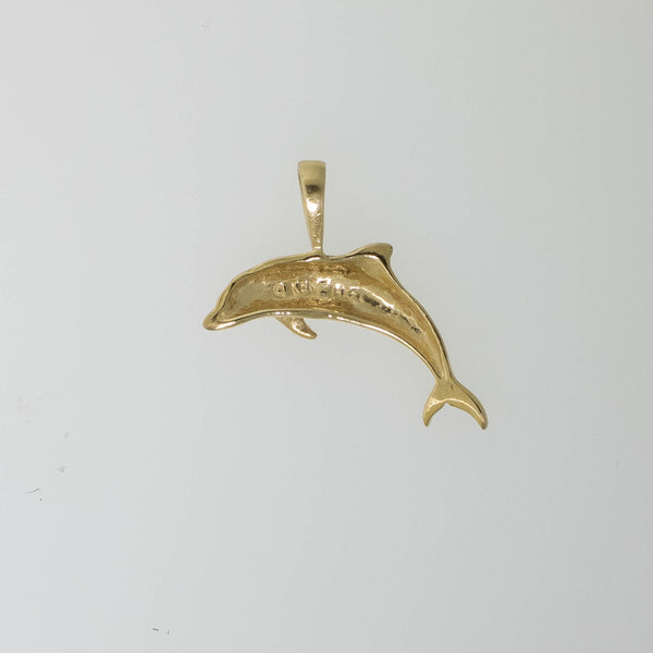 Pre-Owned 14K Yellow Gold Dolphin Pendant, 0.8 DWT, 21x21mm