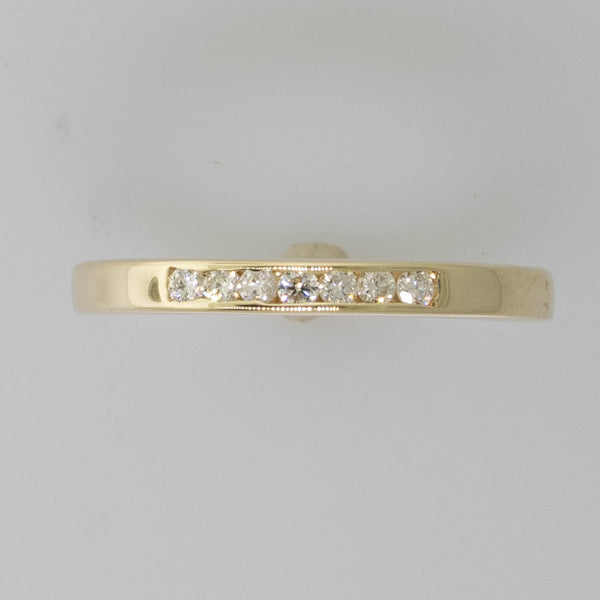 Pre-Owned 14K Yellow Gold Channel Diamond Band Ring Size 9.5