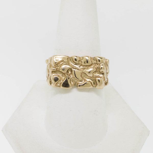 14k Yellow Gold Nugget Style Ring Size 9.5 (Estate Jewelry)