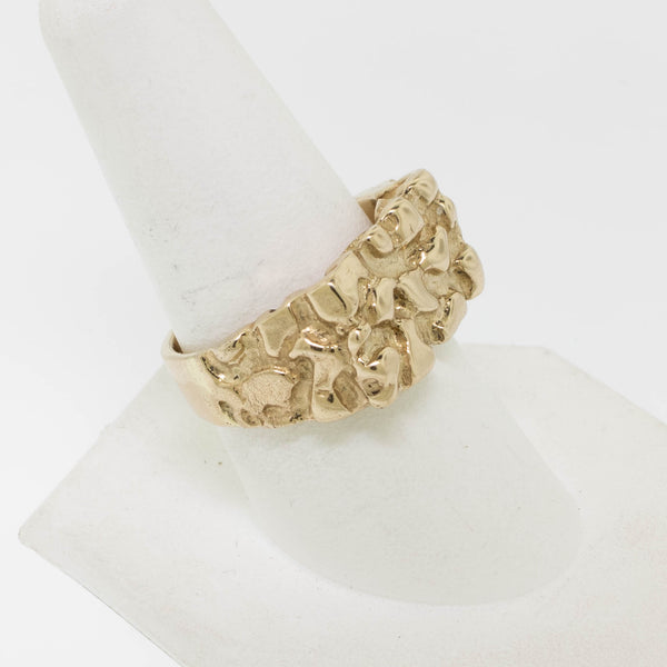 14k Yellow Gold Nugget Style Ring Size 9.5 (Estate Jewelry)