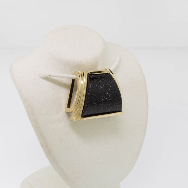 14K Yellow Gold Goldstone Slide/Pendant by Siffari from our Estate Collection