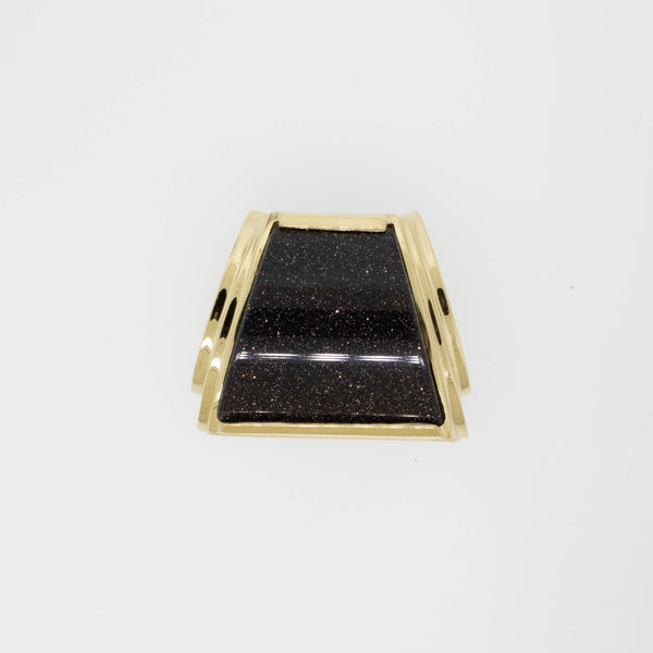 14K Yellow Gold Goldstone Slide/Pendant by Siffari from our Estate Collection