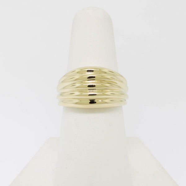 14K Yellow Gold 5 Row Dome Ring Size 7.25 Preowned from our Estate Collection