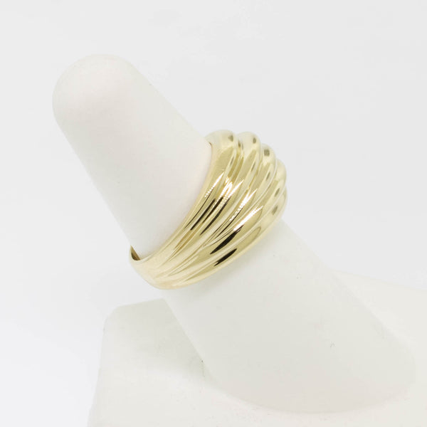 14K Yellow Gold 5 Row Dome Ring Size 7.25 Preowned from our Estate Collection