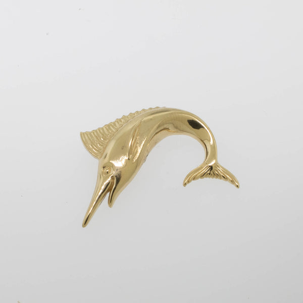 14k Yellow Gold Kabana Blue Marlin Pin GPN028 (Estate Jewelry)