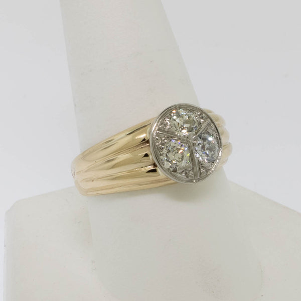 14K Yellow/White Gold Old Mine Cut Diamond Ring 1CTW Size 10.5 Preowned Jewelry