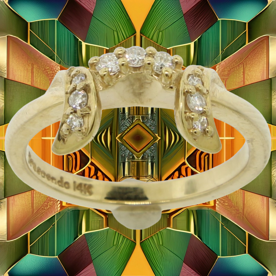14K Yellow Gold Diamond Wrap / Insert Ring Size 6.25 New Old Stock Jewelry