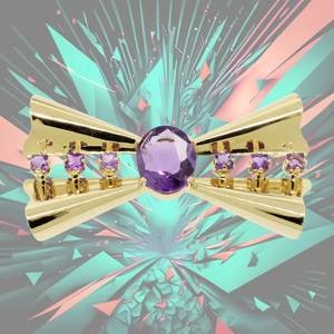 14K Yellow Gold Amethyst Pin / Brooch (Estate Jewelry)