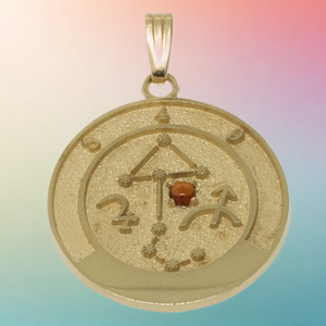 14K Yellow Gold Sagittarius Zodiac Pendant with Orange Topaz/Citrine Gemstone