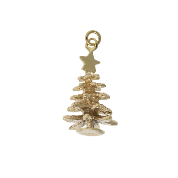 Pre-Owned 14K Yellow Gold Christmas Tree Charm 1.7 DWT, 21.5mm Long