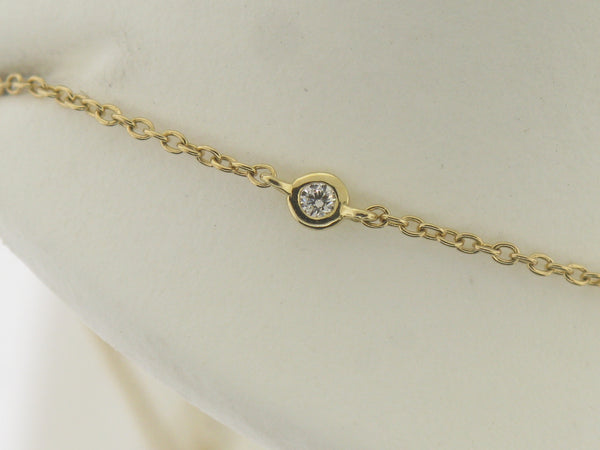 14K Yellow Gold Diamond 18" Necklace (3) Diamonds with Enamel Ribbons (New)
