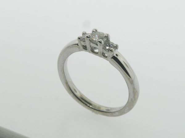 14K White Gold 3 Diamond Engagement Ring .50TW Size 7 (Brand New Sale Jewelry)