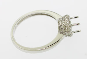 14K White Gold Diamond Engagement Ring Semi-Mounting Finger-Size 7 (Brand New)