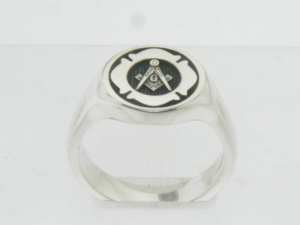 Fireman/Masonic Men's Sterling Ring