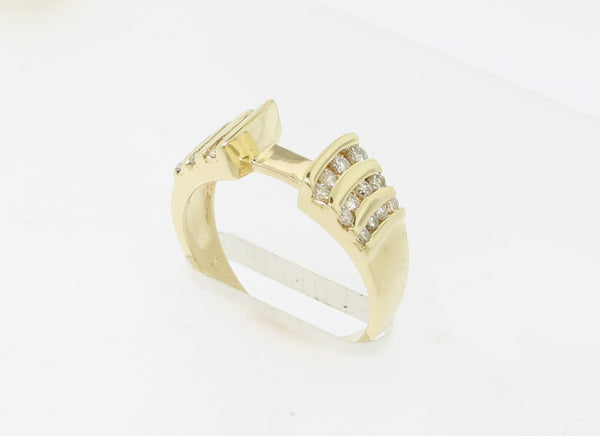 14K Yellow Gold Diamond Band Semi-Mounting .42 CTTW Size 5.5 (Estate Jewelry)