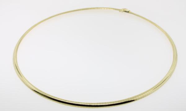 14K Yellow Gold 16.5" Omega-Style Necklace 4mm Wide (Estate Jewelry)