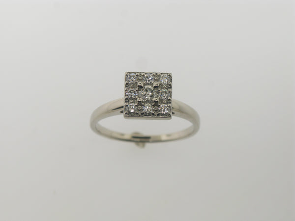 Square Diamond Cluster Ring