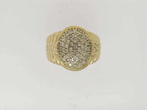 10K Yellow Gold Gentlemen's Diamond Cluster Ring
