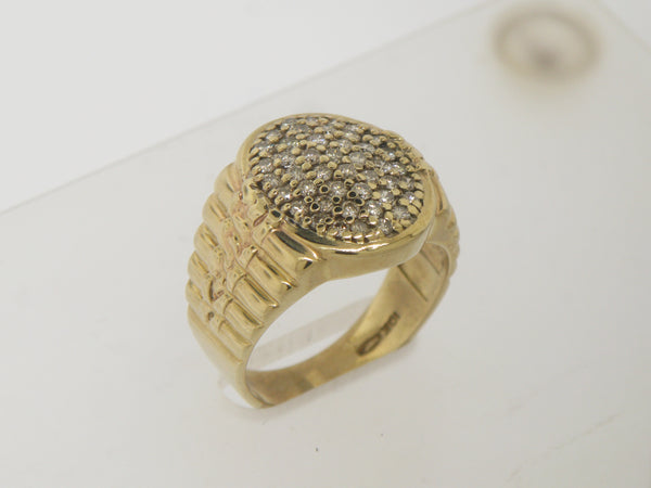 10K Yellow Gold Gentlemen's Diamond Cluster Ring