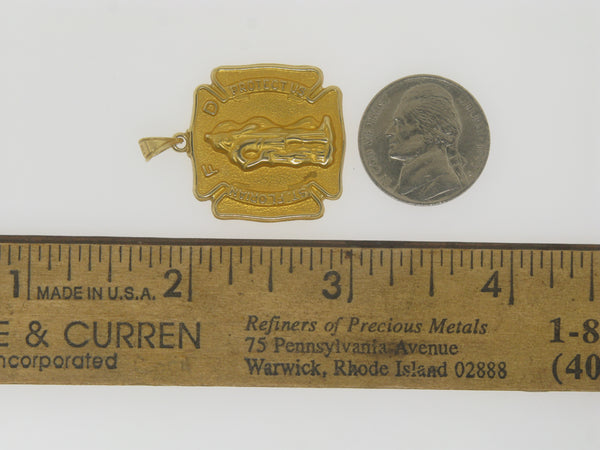 14K Yellow Gold Saint Florian Medal (Hollow)
