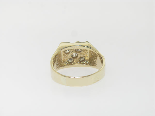 14K Yellow Gold Gentlemen's 5 Diamond Ring .50 cttw Size 12.25 (Estate Jewelry)