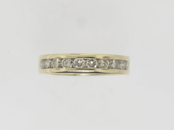 14K Yellow Gold 10 Diamond Ring Band 1 CTTW Size 9-1/8 (Estate Jewelry)