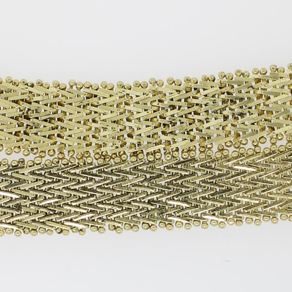 14K Yellow Gold Mesh Style Bracelet 8.5" 8.8mm Wide (Estate Collection)