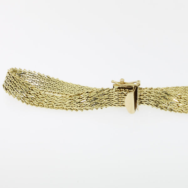 14K Yellow Gold Mesh Style Bracelet 8.75" 8.5mm Wide (Estate Collection)