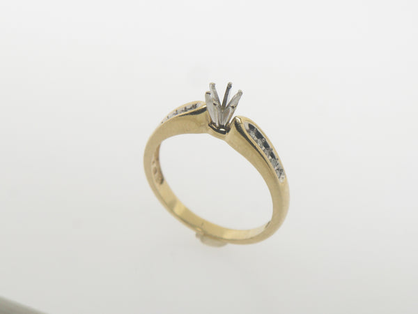14K Yellow and White Gold Diamond Semi Mounting (Up to 1/4 CT) (Estate Jewelry)