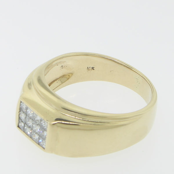 14K Yellow Gold Men's Invisible Set Diamond Ring (~.72CTW) Size 10.75 (Estate)