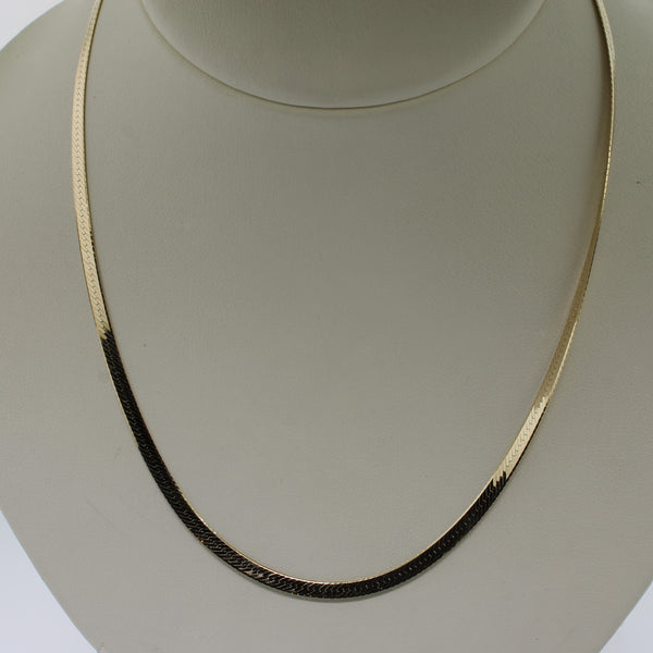 14K Yellow Gold Herringbone Chain 23-5/8" 3.2mm Wide from our Estate Collection