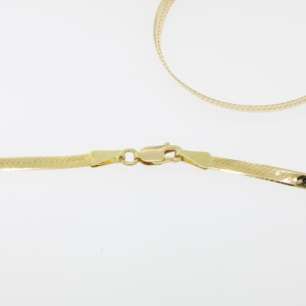 14K Yellow Gold Herringbone Chain 23-5/8" 3.2mm Wide from our Estate Collection